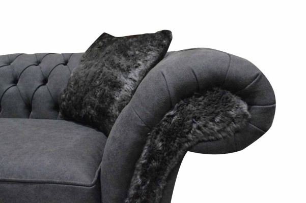 Sofa 3 Seater Couch Textile Sofa Gray Design Furniture Sofas Couches Chesterfield