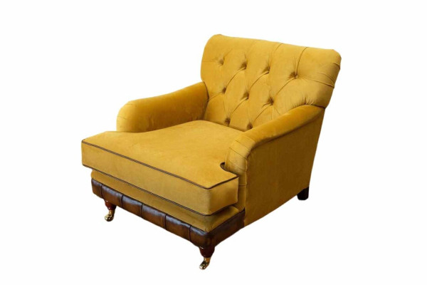 Armchair 1 Seater Sofas Fabric Living room Textile Luxury Furniture Single Seater Chesterfield