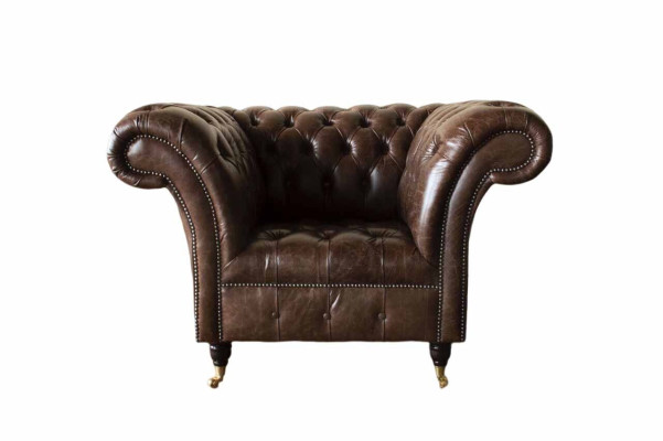 Chesterfield Armchair Classic Design Living room Upholstery Single Seater Style Furniture