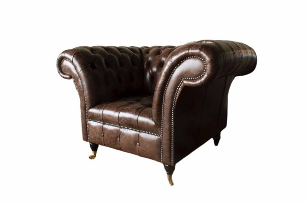 Chesterfield Armchair Classic Design Living room Upholstery Single Seater Style Furniture