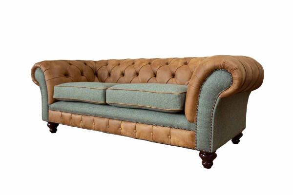 Sofa 3 Seater Design Upholstery Couches Leather Relax Chesterfield Three Seater