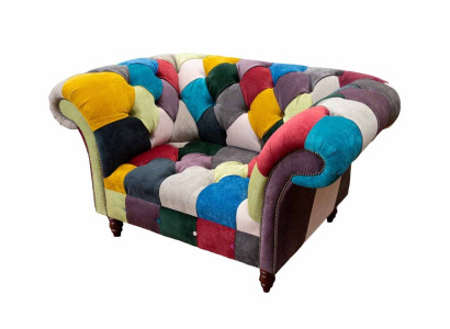 Armchair Design Chesterfield Lounge Multicolored Sofa Single Seater 130cm new