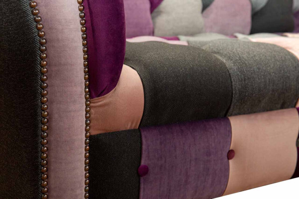 Chesterfield Design Upholstery Luxury Seat Sofa Couch Green Textile 3 Seater