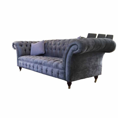 Sofa 3 Seat Chesterfield Seat Textile Fabric Couches Sofa Upholstery new