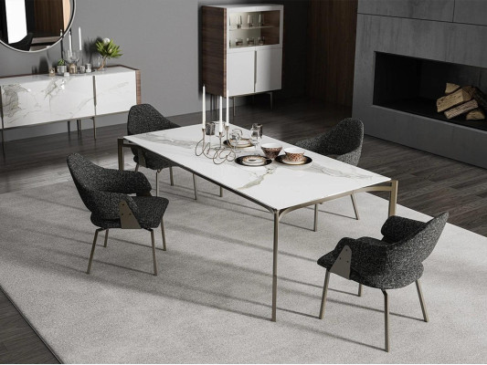 Luxury Dining room Set 8pcs Furnishings Dining table Chairs 4x Wood Furniture Sideboard