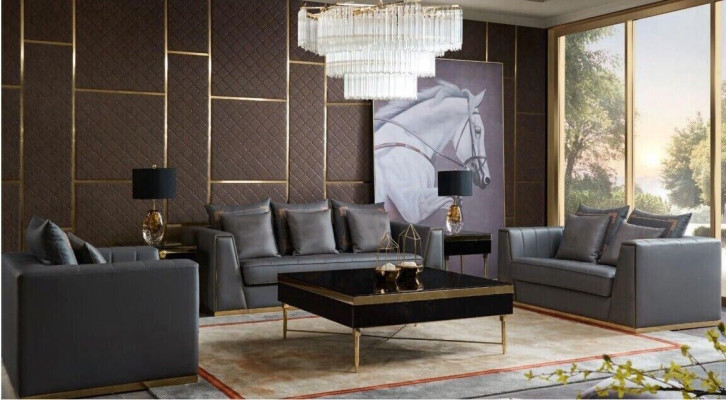 Sofa set 321 Seater Set Design Sofas Upholstery Couches Leather Deco Relax