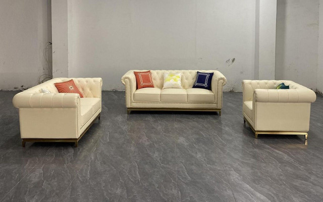 Chesterfield Sofa Couch Suite Sofa set Couches Furniture Blue 3-piece.