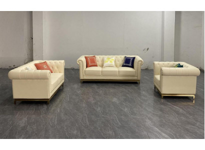 Chesterfield Sofa Couch Suite Sofa set Couches Furniture Blue 3-piece.