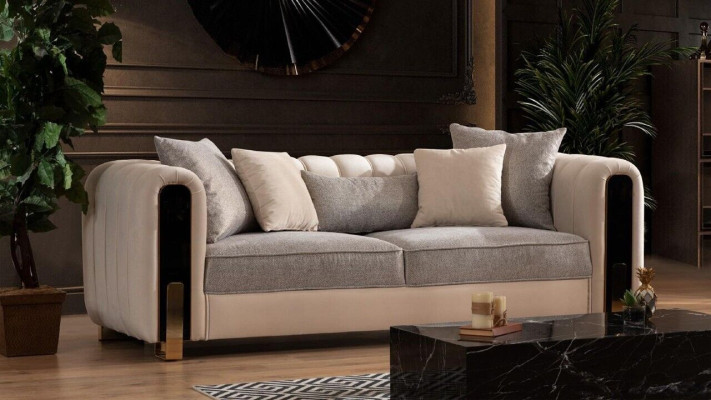 Luxury Suite Set Sofa set 3+3+1 Seater Sofa Sofas Armchair Fabric 3pcs. sets
