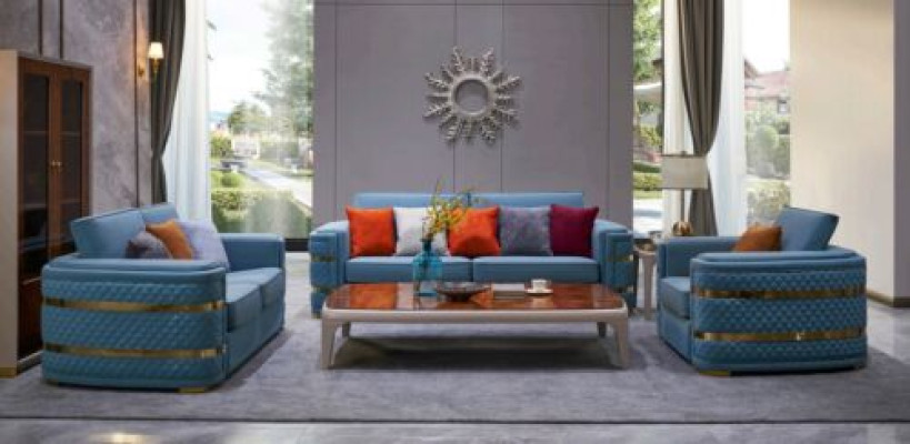 Classic Sofa Upholstery 3+2+1 Seater Couches Leather Seat Suite Living room