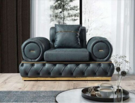 Armchair Chesterfield Seat Baroque Rococo Classic Furniture Living room Upholstery new