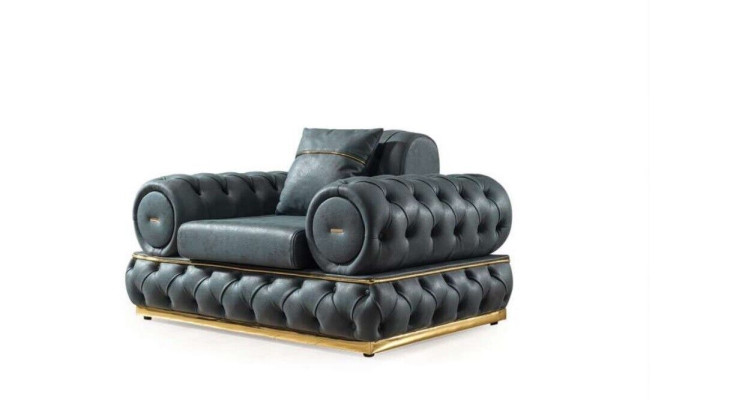 Armchair Chesterfield Seat Baroque Rococo Classic Furniture Living room Upholstery new