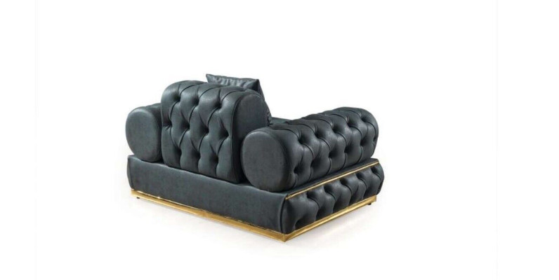 Armchair Chesterfield Seat Baroque Rococo Classic Furniture Living room Upholstery new