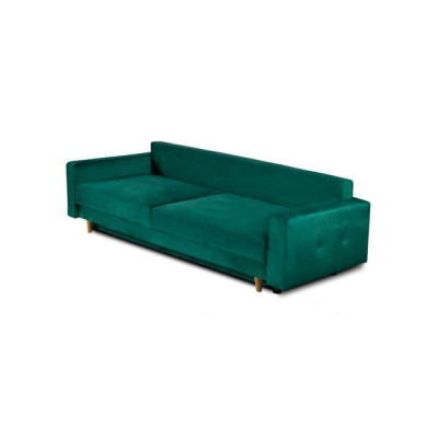 Functional and mega comfortable 3-seater sofa bed in luxurious green