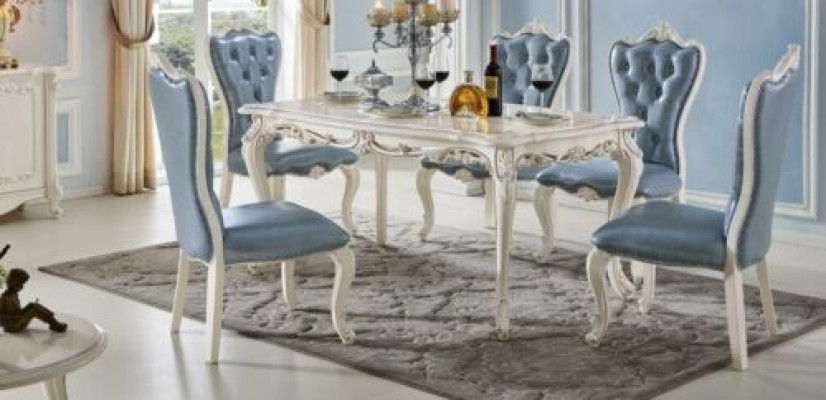 Suite Armchair Chair Set 6X Chairs Luxury Dining room Furniture Group Solid wood