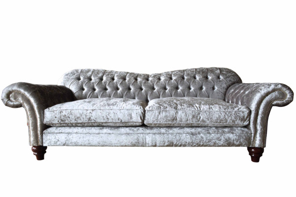 Chesterfield Couch Textile Velvet fabric Sofa Furniture Design 3 Seater Purple
