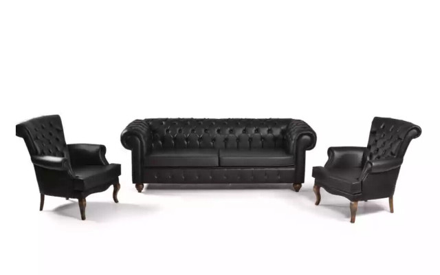 Black Chesterfield Sofa set Complete e Office Furnishings Modern Furniture