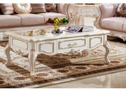 Royal Coffee table 130x73 Table Sofa Side table Tables White Wood