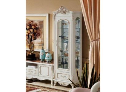 Display case Wood Single Showcases Glass Cabinet Cabinets Furniture Art déco White