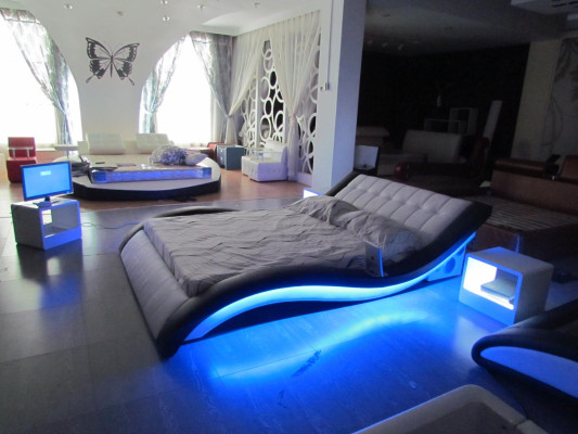 Luxury Bed Design Beds Digital USB Bedroom Furniture Leather Double
