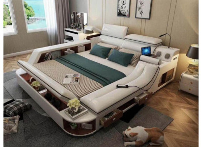 Multifunction Luxury Bed 180x200 Bed Leather Beds Bedroom Lounger