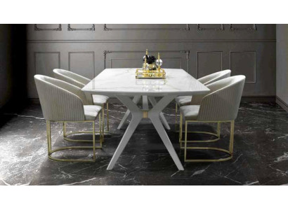 Dining set Dining table Table Set 4x Chairs Dining room Suite Tables 5pcs. Chair