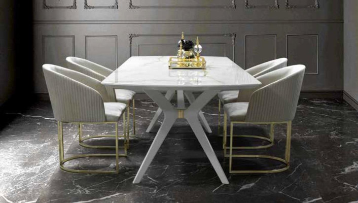 Dining room set Suite chair group Table + 4x armchairs Dining set 5 pieces.