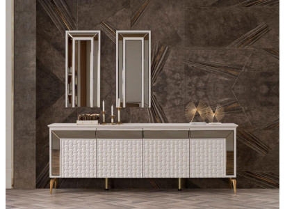 Luxury Sideboard White High-quality Chests of drawers Wardrobe 230cm 3-piece