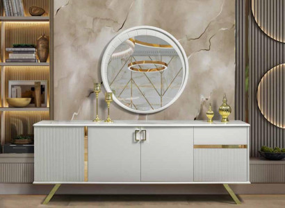 xxl Sideboard stainless steel Chest of drawers Sideboard White Shelf Chests of drawers Wood
