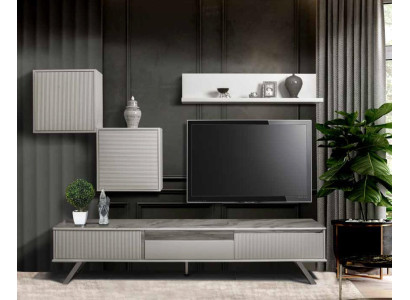Wall unit TV-cabinet sideboard tv stand 250cm lowboard wall units Wood White