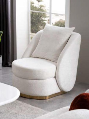Swivel Armchair Chair Chairs TV Armchair White Velvet fabric Textile new
