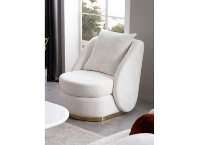 Swivel Armchair Chair Chairs TV Armchair White Velvet fabric Textile new