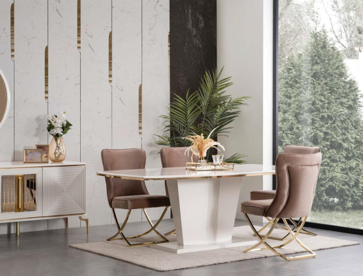 Luxury Dining room Dining set Dining table Set Dining set Table Chairs Chest of drawers 7 pieces