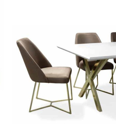 Dining table Suite Dining set Chest of drawers 4x Chair Sideboard Dining table stainless steel 7 pieces.