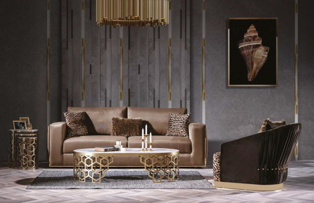 Sofa Sets Suite 3+1 Seat Upholstery incl. Coffee table and side table 4 pieces.