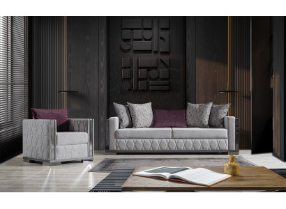 Silver sofa set couch seat cushion sofa set 3+1 seater couches