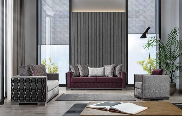 Silver sofa set couch seat cushion sofa set 3+1 seater couches