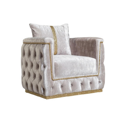 Luxury Chesterfield Sofa Set 3+1 Seat Couch Upholstery Furniture Velvet Gold