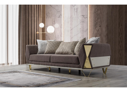 Three Seater Sofa 3 Seat Sofas Living room Couch Fabric Couches Furniture gray