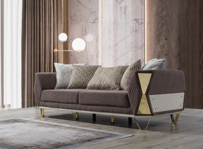 Three Seater Sofa 3 Seat Sofas Living room Couch Fabric Couches Furniture gray