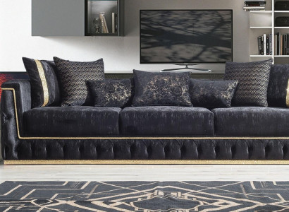 Three Seater Sofa 3 Seater Sofas Upholstery Couches Chesterfield with Textile