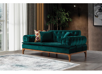 Luxury Sofa 3 Seater Sofas Seat Fabric Design Furniture Style Textile new green