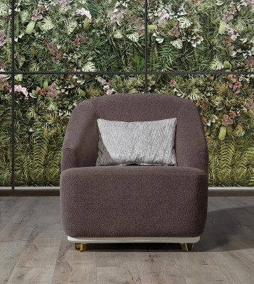 Armchair Single Seat 1 Seat Sofa Couch Living room Furniture Metal with Textile