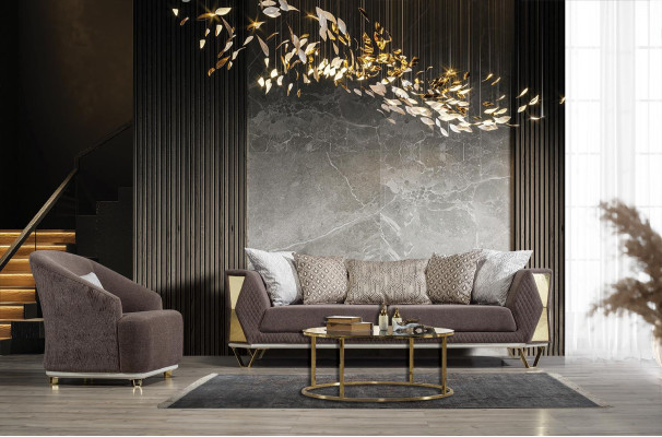 Armchair Single Seat 1 Seat Sofa Couch Living room Furniture Metal with Textile