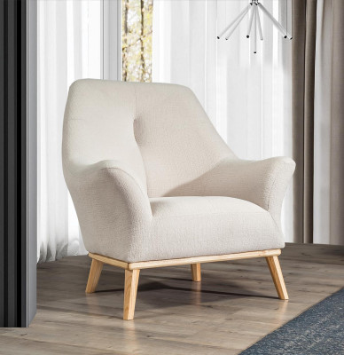 Relax Club Armchair 1 Seater White Living room Luxury Design Furniture Textile