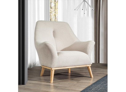 Relax Club Armchair 1 Seater White Living room Luxury Design Furniture Textile