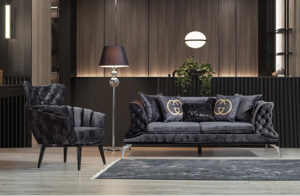 Furniture Design Armchair Modern Design Armchair Textile Living room Black