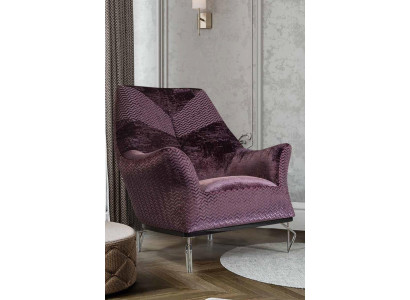 Armchair Single Seater Upholstery Seat Designer Seat Fabric Modern Purple