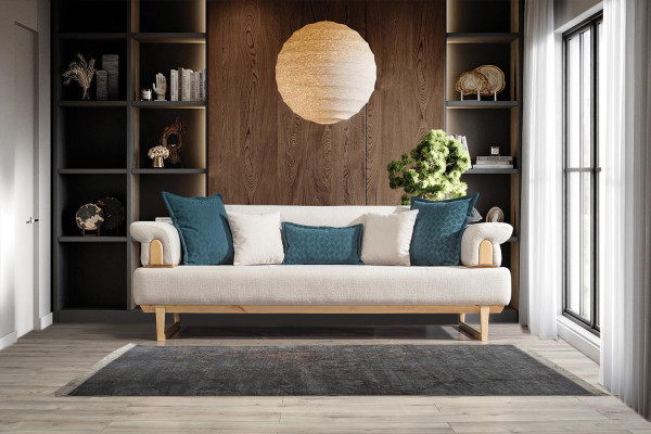 Modern Sofa set 3+3+1 Seater Suite Set Sofas Armchair Wood with Textile