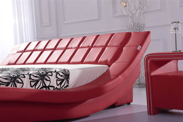 Double Marriage Bed Beds XXL Leather Frame new Double bed Designer Upholstery